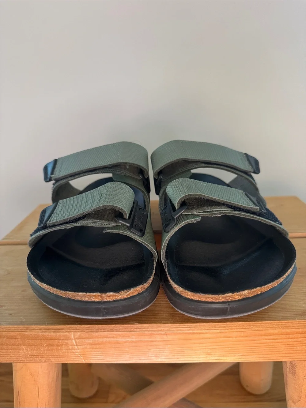 Birkenstock Olive Green Two-Strap Mens Sandals